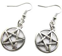 Silver Pentagram Earrings, Pentacle,earrings, Boho, Protection Earrings, Five Elements, Spirit Earth Air Fire WaterNice and Deft