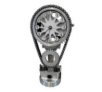 (Silver) Personalized Chain Gear Clock Durable Crafts Decorative Model For Living Room Home
