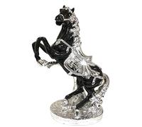 Silver Petals - Black Silver Horse Traveller Romany Gypsy Porcelain Figurine Ornament 42cm (Black Silver)