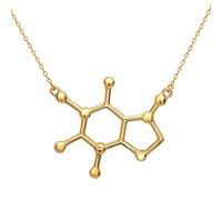 Silver Phantom Jewelry Caffeine Molecule Necklace in 18k Gold Plated Sterling Silver