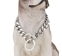 Silver Phantom Jewelry Designer Pitbull Dog Collar, 20mm Wide, 680 lbs, 26 Inch - Silver