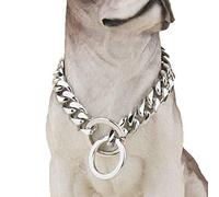 Silver Phantom Jewelry Designer Pitbull Dog Collar, 20mm Wide, 680 lbs, 30 Inch - Silver