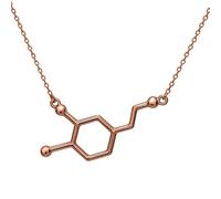 Silver Phantom Jewelry Dopamine Molecule Necklace (Gold)
