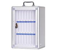 Silver Phone Storage Cabinet - 24-Bit Cell Phone Locker for School/Classroom Use Staff & Laboratory Mobile Device Storage Solution.