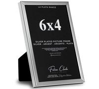 Silver Photo Frame Picture Frame Plain Metal Polished Silver Finish and Tarnish Protected for Wedding Picture or Family Photos (6x4)