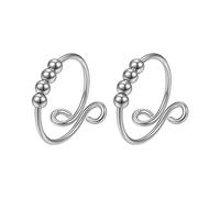 Silver Pieces Rings Spiral-Turn Rings -Stress Ring Anxiety 2 of and Rotating Single-Turn Rings Western Wedding Ring (Silver, One Size)