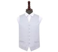 Silver Plain Satin Wedding Waistcoat - 44"