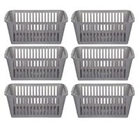 Whitefurze Handy Storage Basket Silver Plastic – Pack of 18