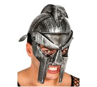 Silver Plastic Roman Gladiator Ancient Historical Fancy Dress Prop Helmet