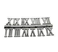 Silver Plastic Self Adhesive Numbers Roman Numerals 22mm Full Set