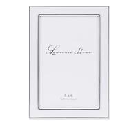 Silver Plated 4x6 Metal with White Enamel Picture Frame (586146)