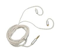 Silver Plated Copper Headphone Cable Replacement, 8 Stranded Braided MMCX to 3.5mm Sound Cable for SE215 SE315 UE900 Westone W Series with Gold Plated Plug and Pre Formed