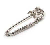 Silver Plated Crystal Butterfly Pin Brooch