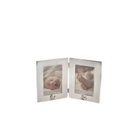 Silver Plated Double Photo Frame - 4" x 6" Bambino by Juliana Silver One Size