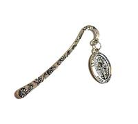 Silver Plated Double-Sided 'St Jude Thaddeus Pray for Us' Bookmark in a Velvet Gift Bag, Patron Saint of Lost Causes, Guardian Angel Gift