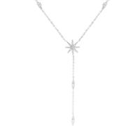 Silver Plated Eight Point Star Necklace Artisan Geometric Pendant Delicate Collar Chain Celestial Jewelry Gift
