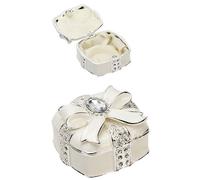 Silver Plated & Epoxy Square Trinket Box With Box & Crystals