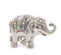 Silver Plated 'Fortunate Elephant' Brooch