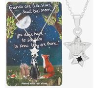 Silver Plated 'Friends Are Like Stars' Star Pendant Necklace 364326