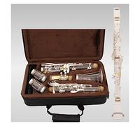 Silver Plated Gold Plated Bb Clarinet Acrylic Transparent Tube Body Excellent Timbre Beginner Clarinet (Color : Silver plated)