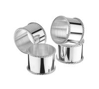 Silver Plated Home Tableware Set Of 4 Mounted Napkin Rings With Bead Border Arthur Price Silver One Size