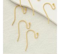 Silver Plated Hypoallergenic French Earring Hooks, 100 Pieces, for Jewellery Making Earring Hooks Golden Fish Ear Wire Ball Hooks for Jewelry Earring Making (KC Gold)