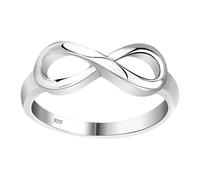 Silver Plated Infinity Ring - Modern Alloy Fashion Band, Sentimental Modern Art Jewelry, Gift Aesthetic Jewelry Accessory | Couple Promise For Teen Girls Girlfriend Commuting Holiday Party