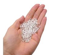 Silver Plated Jump Rings 8mm 200pcs (1mm) - Strong Open Jump Rings for Jewellery Making and Keyrings - Large Metal Rings for Craft, Chainmail, Ring Connectors for Clasps, Pendants and Findings
