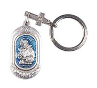 Silver Plated Keyring Saint Padre Pio