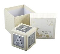 Silver Plated/MDF Money Box. Teddy Bear Icon. Baby Gift, Birth Gift, Christening/Naming Gift