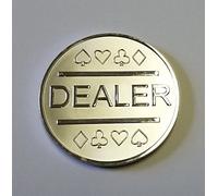Silver Plated Metal Dealer Button Poker Games Such as Texas Hold'em