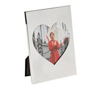 Silver Plated Photo Frame in a Pretty Heart Shaped Glass Window