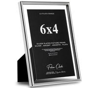 Silver Plated Photo Frame Picture Frame Floating Style Plain Polished Finish and Tarnish Protected for Wedding Picture or Family Photos 6x4