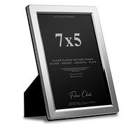 Silver Plated Photo Frame Picture Frame Plain Satin Finish and Tarnish Protected for Wedding Picture or Family Photos (7x5)