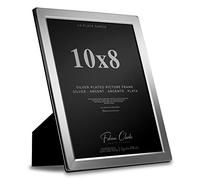 Silver Plated Photo Frame Picture Frame Plain Satin Finish and Tarnish Protected for Wedding Picture or Family Photos (10x8)