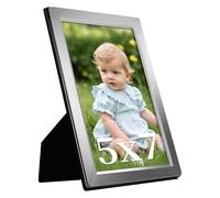 Silver Plated Photo Frames Picture Frames,Glossy Finish Metal Frames,Real Glass Window and Tarnish Protected for Wedding Picture or Family Photos (Silver, 7x5, 1 Pack)