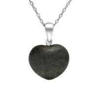 Silver Plated Preseli Medium Carved Heart Necklace - Silver 00104018