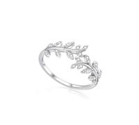 Silver Plated Rings for Women -Open Ring Collection, Adjustable Personalised Finger Wrap Around Leaves & Women's Silver Plated Rings, Suitable Gifts for Ladies and Girls