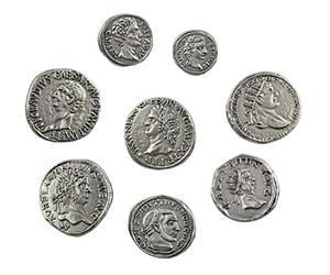 Silver plated Roman Imperial Coins - 8 Emperors Ancient Rome Set