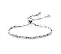 Silver Plated Solitaire Friendship Bracelet Created with Swarovski Crystals