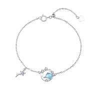 Silver Plated Star Planet Charm Bracelet For Women Wedding Elegant Jewelry 14 Small Hoops (Gold, One Size)