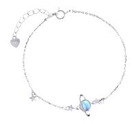 Silver Plated Star Planet Charm Bracelet For Women Wedding Elegant Jewelry en Hour Watch (Gold, One Size)