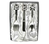 Silver Plated Teddy Cutlery Set - Lovely Gift for New Baby, Christening or Baptism