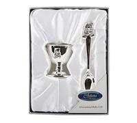 Silver Plated Teddy Spoon and Egg Cup - New Baby, Christening Gift for Boy or Girl