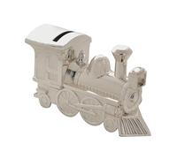 Silver Plated Train Money Box Locomotive - Christening Gift Steam Train Piggy Bank - Bambino Baby Shower Keepsake Gift - Newborn 1st Birthday Present Boys Girls
