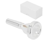 Silver Plated Trombone Mouthpiece, Baritone Euphonium Mouthpiece Lip Practice Tool with Storage Box, Improved Sound and Comfort