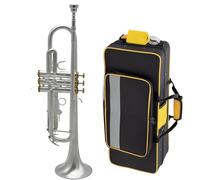 Silver Plated Trumpet Instrument Appearance Drawing Treatment B Flat Trumpet Instrument