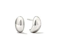 Silver Plated Waterdrop Dome Stud Earrings | Dainty Womens Fine Jewellery Gift | Chunky Huggie Round Oval Earring Set