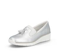 Silver/Platinum Elasticated Shoes for Women | Rieker 53751-90 Women's