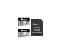 Silver Plus 128GB 2-Pack Micro SD Card up to 205 MB/s, MicroSDXC UHS-I Memory Card with Adapter, C10, U3, A2, V30, Full HD, 4K UHD, High Speed TF Card